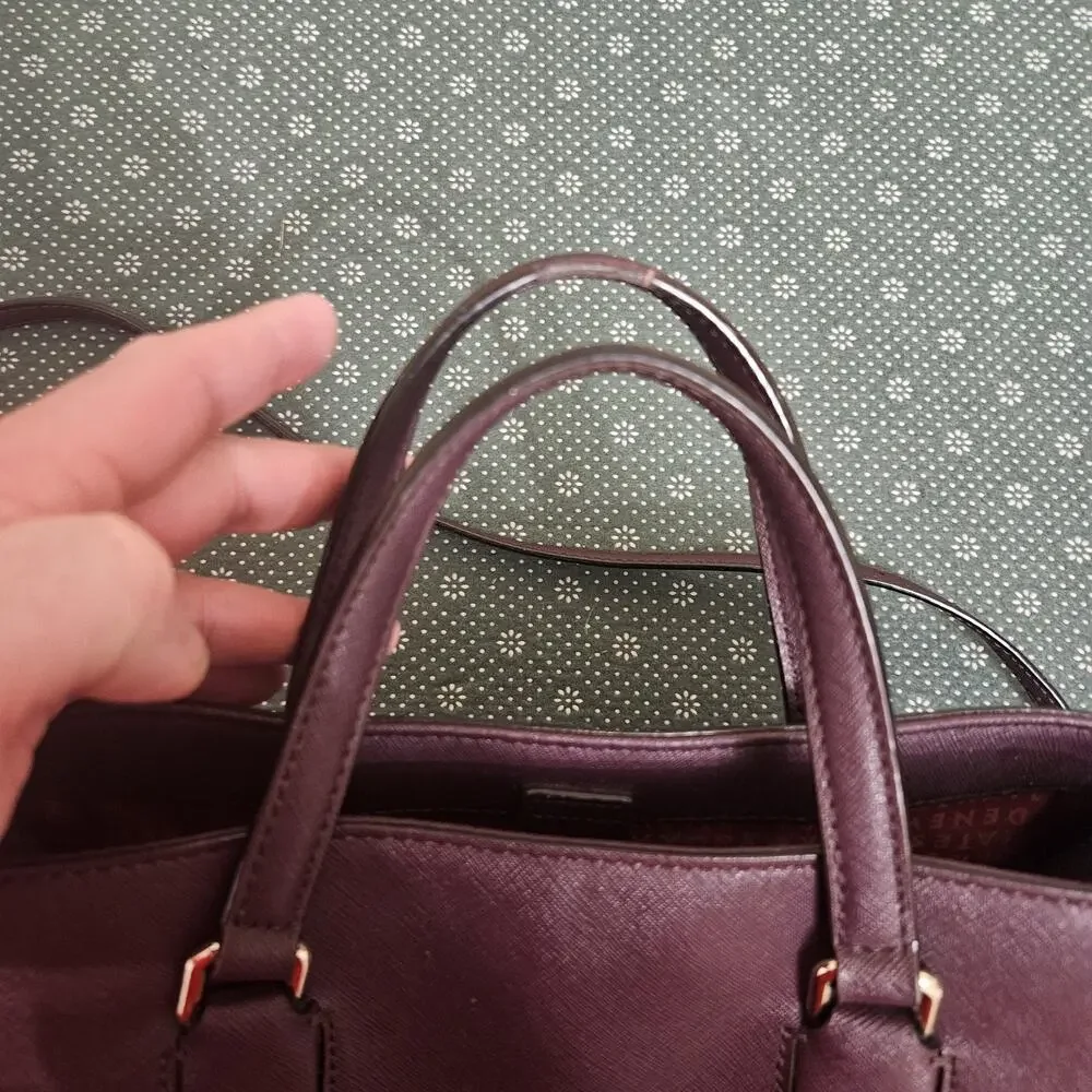 KATE SPADE Laurel Way Evangelie‎ MOHAGANY Convertible Satchel Tote SEE VIDEO